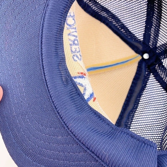 VINTAGE 70s KPL Gas Service Triple Star Mesh Trucker Hat Cap - Picture 6 of 9